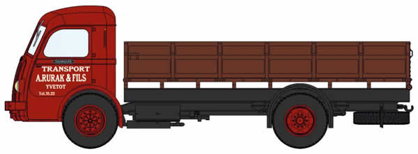 REE Modeles CB-049 - French Panhard Truck Movic Plateau rideles - Cabine Rouge brique - avec chargement : Paille